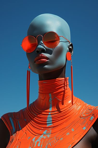 ⭐Please feel free to copy and use this prompt:⭐ spiritual warrior, surreal afrofuturism, figurative pop-art in the style of Viviane Sassen --ar 2:3 --uplight --s 250 --q 2 ⭐FOLLOW US FOR MORE!⭐ Afrofurutism Fashion, Afrofuturism Aesthetic, Afrofuturism Fashion, Hilarious Dogs, Dyeing Hair, Prompt Ideas, Viviane Sassen, Afrofuturism Art, Spiritual Warrior