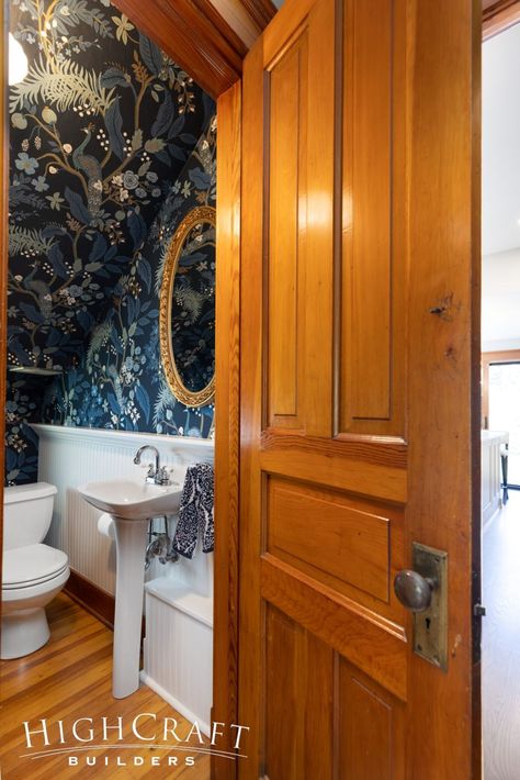 5 Clever Bathroom Ideas Under Stairs and Roof Gables Small Half Bath Under Stairs, Powder Bath Under Stairs, Under The Stairs Half Bath, Under Staircase Bathroom, Under Stairs Wallpaper, Under Stairs Bathroom Half Baths, Dormer Bathroom Ideas, Half Bath Under Staircase, Half Bath Under Stairs