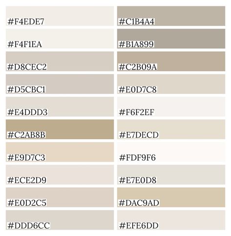 Cream Color Palette Hex Codes, Bloxburg Door Color Schemes, Bloxburg Realistic Color Palette, Hex Codes Color Palette Neutral, Greige Hex Code, Bloxburg Color Codes Brown, Boo Burg Color Codes, Custom Color Codes Bloxburg, Off White Hex Code