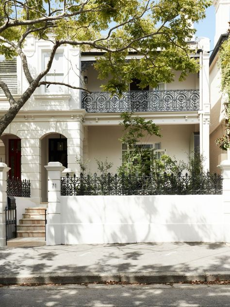 Woollahra House puts women to the front | Habitus Living Terrace House Exterior, Balcony Railings, Contemporary Lounge, Interior Design Photography, Warm Palette, Dormer Windows, Australian Architecture, Balcony Railing, Enjoy Time