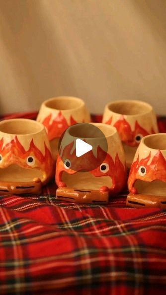 @totto.pottery on Instagram: "Let's light up our lovely Calcifer wax melt burners!

#calcifer #waxmeltburners #oilburner #ceramic #pottery #ceramicart #gomthucong #gom" Calcifer Candle Holder, Calcifer Pottery, Calcifer Clay, Color Me Mine, Air Dry Clay Projects, Pottery Inspiration, Design Nails, Oil Burners, Dry Clay