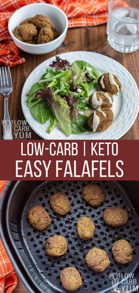 Keto Falafel, Falafel Recipe Easy, Keto Diet Snacks, Falafel Recipe, Low Carb Salad, Falafels, Low Carb Appetizers, Carb Snacks, Low Carb Recipes Dessert