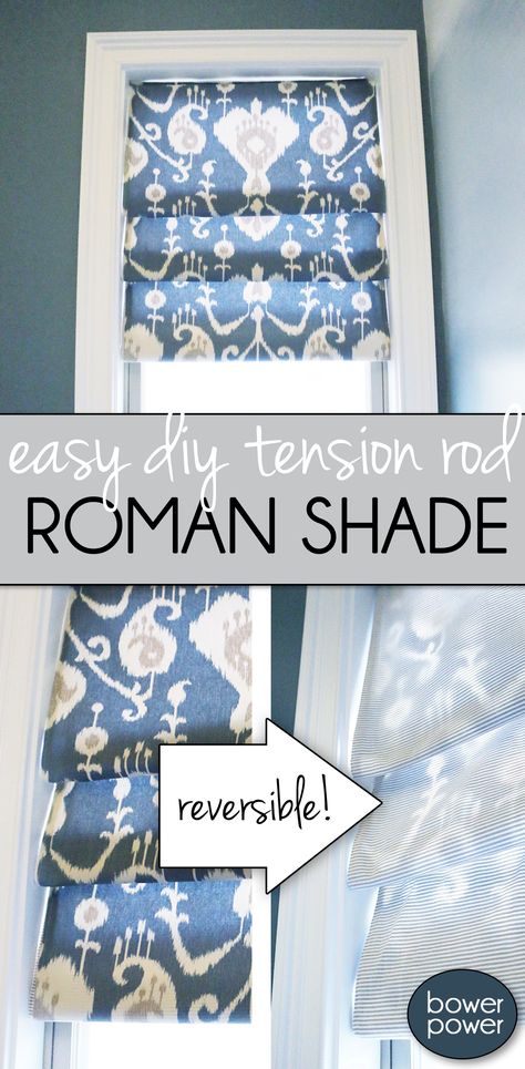 shadepin Diy Roman Shades, Faux Roman Shades, Tension Rods, Diy Window Treatments, Diy Shades, No Sew Curtains, Tension Rod, Hunter Douglas, Roman Shade