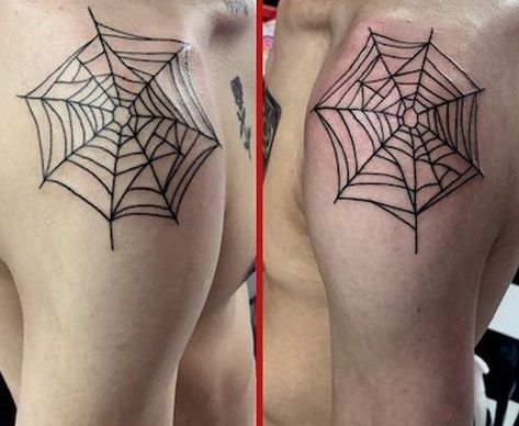 Cobweb Tattoo Shoulder, Cobweb Tattoo, Tattoo Shoulder, Web Tattoo, Tattoo Inspo, Shoulder Tattoo, Future Tattoos, Spider Web, Triangle Tattoo