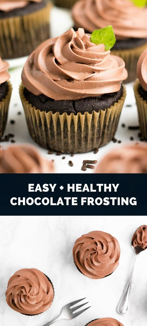 Healthy Chocolate Icing Recipe, Easy Healthy Frosting Recipes, Healthy Chocolate Cake Clean Eating, Gluten Free Chocolate Frosting, Healthy Chocolate Ganache, Easy Keto Chocolate Frosting, Low Calorie Chocolate Frosting, Low Fat Chocolate Cake, Paleo Chocolate Frosting