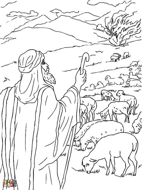 Free Bible Coloring Pages, Free Easter Coloring Pages, Bible Coloring Sheets, Easter Coloring Sheets, Sunday School Coloring Pages, Jesus Is Alive, Christian Book, School Coloring Pages, Burning Bush