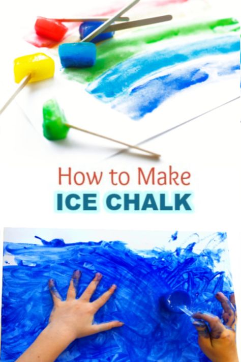 Easy Kids Crafts Summer, Ice Chalk, Homemade Sidewalk Chalk, Kids Educational Crafts, Chalk Activities, Summer Crafts For Toddlers, Kindergarten Art Projects, Recipe For Kids, Science Crafts