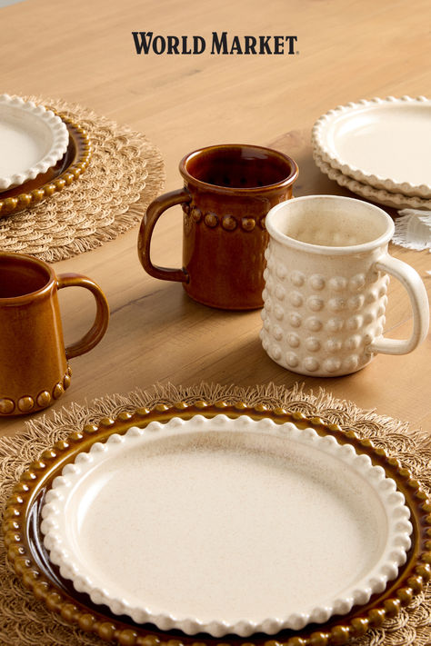 NEW DINNERWARE ARRIVALS FOR FALL! You are not going to want to miss these finds. Tap the link here to shop this look. Thanksgiving Dinnerware Sets, Tablewear Ideas, Fall Dinnerware, Thanksgiving Dinnerware, Wine And Coffee Bar, Plank Tile Flooring, Thrift List, White Upper Cabinets, Ceramic Dinner Set