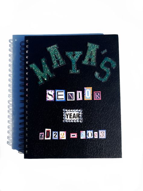 Senior Scrapbook Cover, Senior Year Scrapbook Cover, Senior Scrapbook Ideas Cover, Senior Year Journal, Senior Journal, Senior Book, Senior Boxes, Senior Scrapbook Ideas, Senior Year Scrapbook