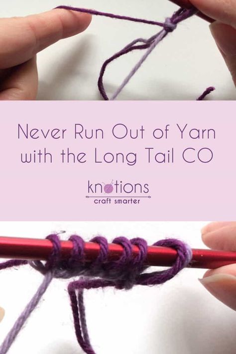 Tutorial: Never Run Out of Yarn with the Long Tail Cast On - knotions Beginner Knit Patterns, Beginner Knit, Cast On Knitting, Sew Crafts, Knitted Stuff, Crocheted Things, Knitting Help, Textile Techniques, Hand Knit Blanket