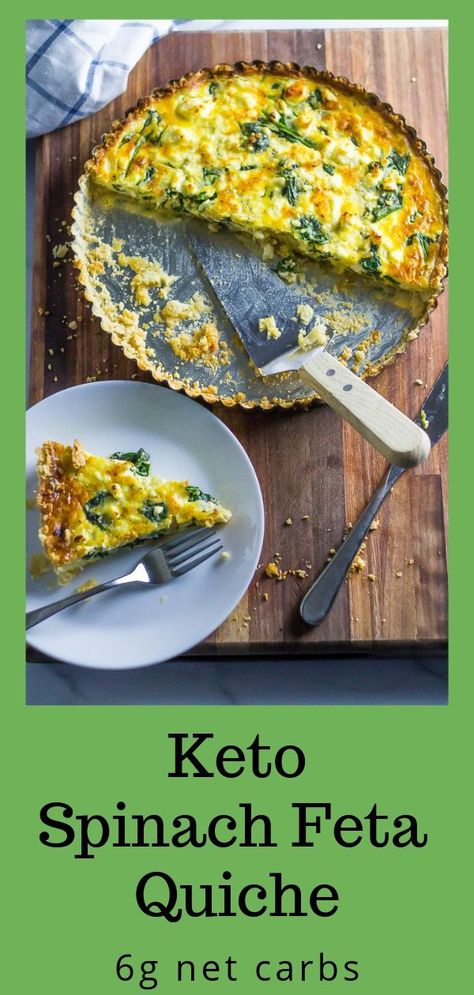 Keto Spinach And Feta Brownies, Keto Recipes With Feta Cheese, Keto Receipts, Keto Friendly Breakfast, Spinach Feta Quiche, Asparagus Mushroom, Feta Quiche, Keto Spinach, Keto Quiche