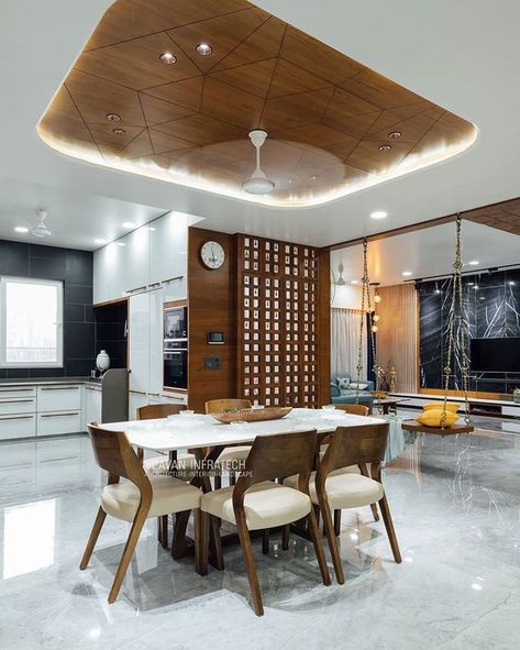 Fallselling Designs, Office Fall Celling Design, Kitchen Ceiling Design Modern, Wooden Fall Celling Design, Kitchen Fall Celling Design, Traditional Wooden Ceiling, Traditional Ceiling Design, Rafters Design, Dining Ceiling Design