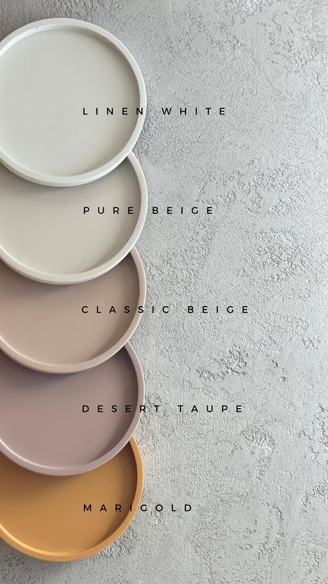 Beautiful beige color selection of handmade modern concrete trays for neutral home decor. #concretetray #vanitytray #modernhomedecor #beigeaesthetic #decorativetray #scandinavianstyle Concrete Trays, Concrete Home Decor, Concrete Tray, Neutral Home Decor, Catchall Tray, Instagram Creative Ideas, Neutral Home, Handmade Modern, Instagram Creative