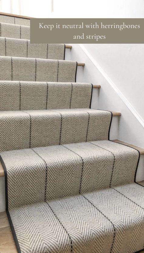 Neutral Stair Runner, Staircase Carpet Runner, Stairway Carpet, Carpet Staircase, Staircase Runner, Stair Makeover, Stairs Makeover, House Staircase, Staircase Remodel