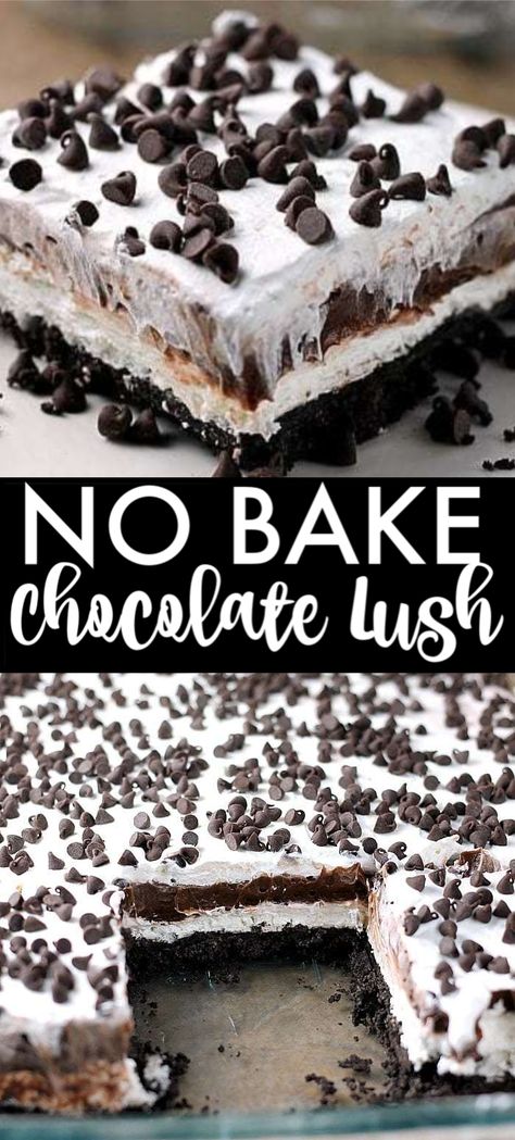 Chocolate Lush, Oreo Cookie Dessert, No Bake Oreo Dessert, Oreo Delight, Cupcakes Oreo, Chocolate Pudding Desserts, Desserts With Chocolate Chips, Oreo Fluff, Oreo Cookie Recipes