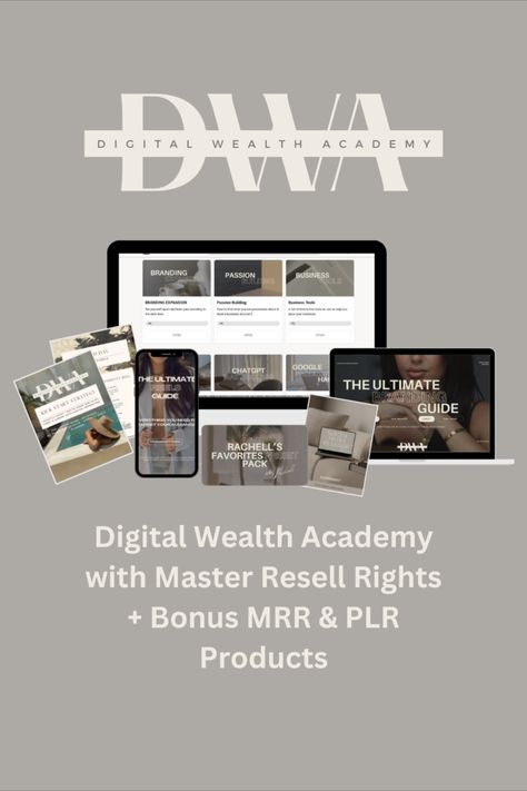 Digital Wealth Academy: Includes EVERYTHING you need to start a thriving digital marketing business in your spare time WITH NO EXPERIENCE!

This product offers an extensive digital marketing course and a "Done for You" digital product. With 80 comprehensive modules, it guides beginners in starting their own digital marketing business. 

Become your own boss by starting a digital marketing side hustle today! Multiple Intelligence, Become Your Own Boss, Business Foundation, Small Business Resources, Cloud Infrastructure, Digital Marketing Course, Social Media Planner, Digital Marketing Business, Own Boss