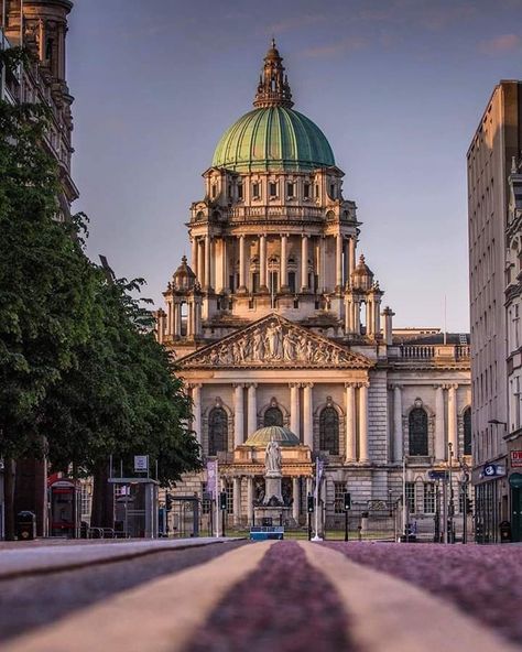 Belfast City Hall, Belfast, Northern Ireland Belfast City Hall, Belfast Aesthetic, Belfast Photography, Ireland Winter, Ireland Belfast, Belfast City Centre, Irish Architecture, Ireland Aesthetic, Belfast Ireland