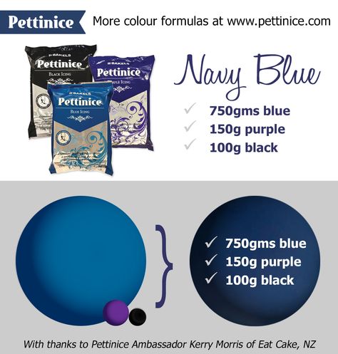 Pettinice | How to achieve Royal Blue fondant Cupcakes Decoration Fondant, Icing Color Chart, How To Color Fondant, Food Coloring Mixing Chart, Food Coloring Chart, Fondant Tips, Ideas Cupcakes, Blue Icing, Frosting Colors