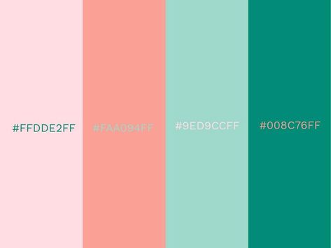 Mint Color Palettes, Christmas Palette, Colours That Go Together, Pink Color Schemes, Good Color Combinations, Applied Arts, Complimentary Colors, Colour Combinations, Spring Style