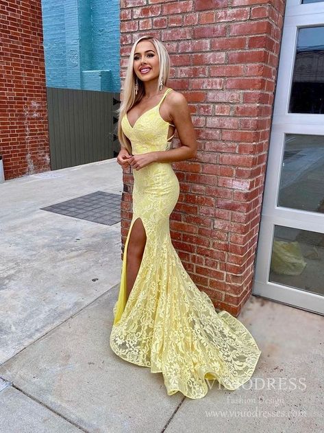 Yellow Prom Dress Mermaid, Light Yellow Prom Dress, Yellow Prom Dresses, Yellow Prom Dress, Yellow Mermaid, Neon Prom Dresses, Prom Dress Mermaid, Yellow Prom, Prom Dresses Mermaid