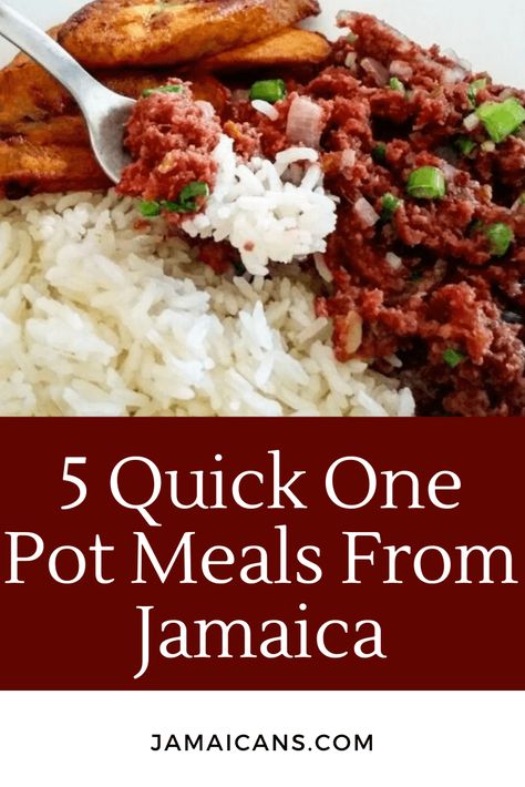 Quick Jamaican Meals, Jamaican Easter Dinner, Jamaican Bully Beef Recipe, Jamaican Meal Ideas, Bully Beef Jamaican, Jamacian Food Recipes Easy, Bully Beef Recipes, Easy Jamaican Recipes, Jamaican Sunday Dinner Ideas