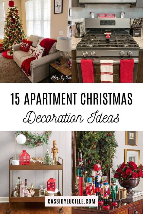 Make your home the coziest with our handpicked selection of 15 apartment Christmas decoration ideas. Explore apartment christmas decor inspiration that transforms your space into a winter wonderland. Get ready for a festive and heartwarming holiday season with these apartment christmas decorations now! Apartment Christmas Decorations, Holiday Scented Candles, Cozy Christmas Living Room, Christmas Decorations Apartment, Apartment Christmas, Elegant Living Room Decor, Classic Christmas Decorations, Diy Christmas Decor, Holiday Throw Pillow