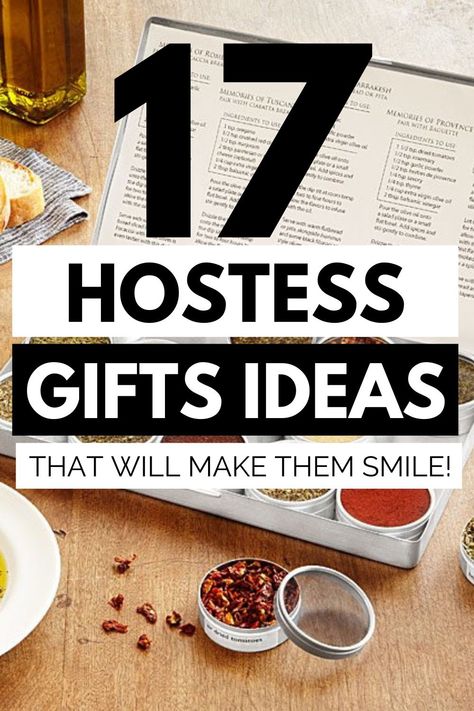 Bringing along a token of your gratitude to a dinner party is always a good idea. Hostess gift ideas can be personal items, household items, or even gift cards. Here are 17 hostess gift ideas to show your appreciation and make your friend smile. #hostessgifts #giftguide #hostessgiftguide #hostessgiftideas #housewarminggiftideas Clever Hostess Gifts, What To Bring To Dinner Party, Gifts For Party Host, Beach House Hostess Gift Ideas, Cute Hostess Gifts, Gifts For The Host, Hospitality Gifts For Guests, Last Minute Hostess Gifts, Halloween Hostess Gift Ideas