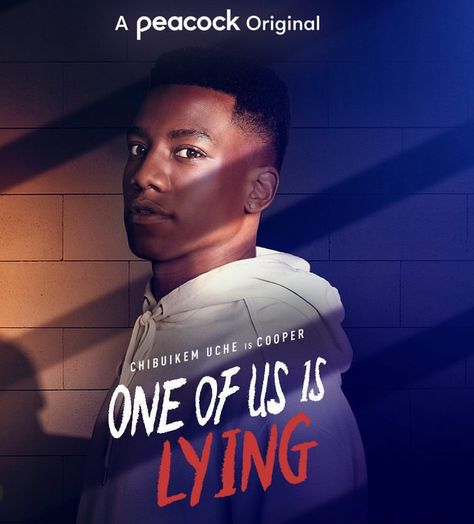 chib uche as cooper clay One Of Us Is Lying, Lost Poster, American Teen, Drama Series, Hd Movies, Entertainment Industry, Cool Eyes, Thing 1 Thing 2, Serie Tv