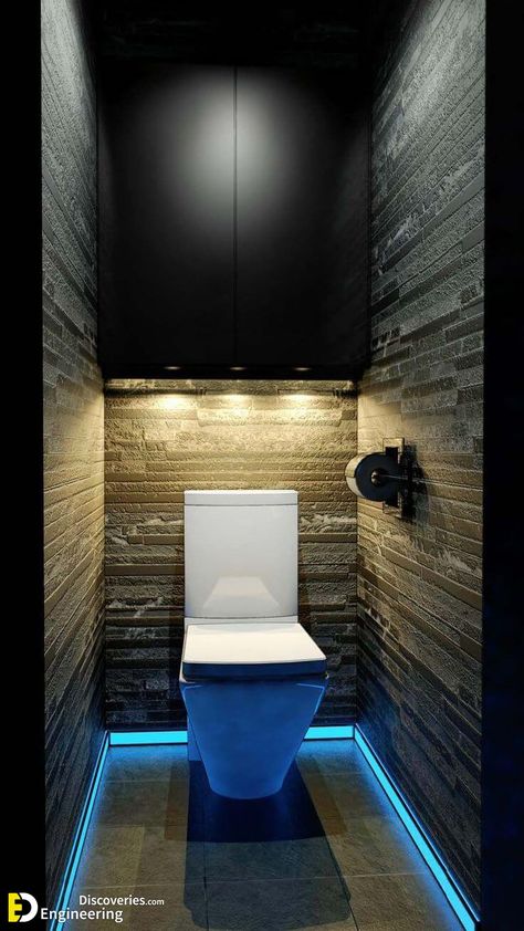 Top 35 Beautiful Small Bathroom Ideas - Engineering Discoveries Toilet Closet, Beautiful Small Bathrooms, Funky Lighting, Toilette Design, False Ceiling Living Room, Bilik Air, Bad Inspiration, Small Toilet, Toilet Design