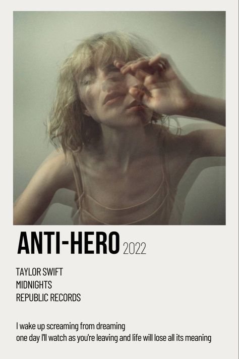 Anti-hero Taylor swift midnights album Anti Hero Polaroid Poster, Anti Hero Poster Taylor Swift, Anti Hero Poster, Midnights Polaroids, Taylor Swift Polaroid Poster, Taylor Swift Wallpaper Lyrics, Anti Hero Taylor Swift, Taylor Swift Anti Hero, Taylor Swift Discography