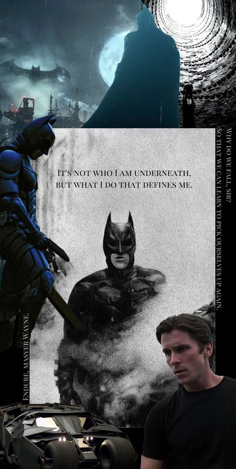 "Why do we fall, sir?"   #Batman #DarkKnight #ChristianBale #ChristopherNolan #MobileWallpapers I Am Vengeance Batman Wallpaper, Why Do We Fall Batman Quote, Batman Aesthetic Wallpaper Iphone, Batman Begins Wallpaper, The Dark Knight Wallpaper, Christian Bale Dark Knight, The Batman Wallpaper, Christian Bale Batman, Why Do We Fall