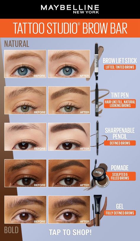 Tinted Brows, Eyebrow Looks, Maybelline Tattoo Brow, Maybelline Eyebrow, Eyebrow Products, Face Mask Skin Care, Maybelline Tattoo, On Tattoo, Brow Pen