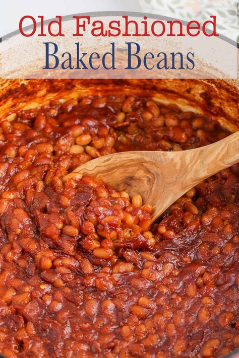 Red Speckled Beans Recipe, Apple Pie Baked Beans, Old Fashioned Baked Beans, Bbq Vegan, Easy Baked Beans, Baked Beans With Bacon, Bbq Baked Beans, Beans With Bacon, Blue Recipes