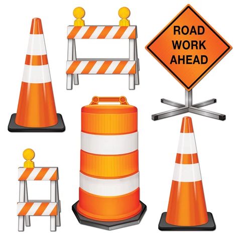 The Beistle Company 6 Piece Road Crew Standup Set | Wayfair Cardboard Standup, Party Wall Decorations, Construction Theme Party, Construction Signs, Traffic Cone, Construction Birthday Parties, Construction Theme, Cardboard Cutout, Construction Party