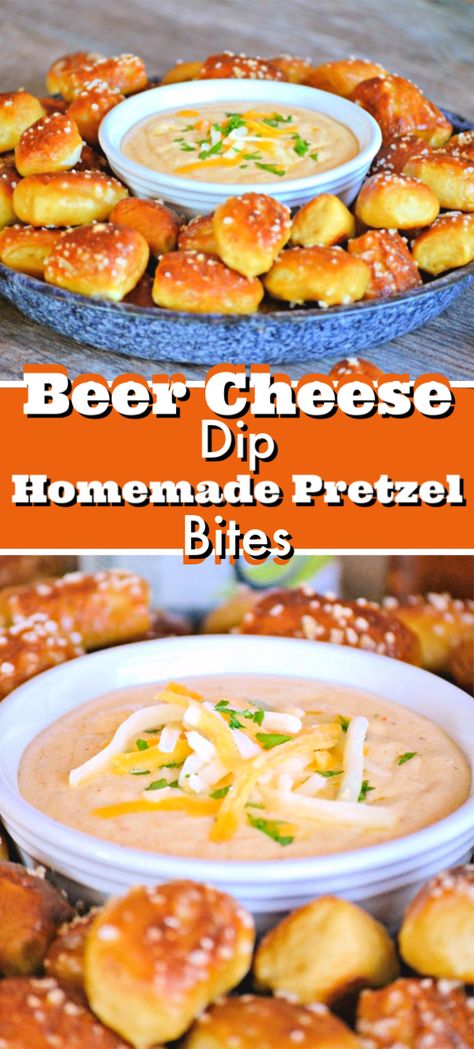 Beer Cheese Dip and Homemade Pretzel Bites – A smooth, slightly spicy cheese dip with a touch of your favorite brew that goes perfectly with these easy homemade pretzel bites. This will be the perfect movie night snack, ladies' night finger food, tailgate party recipe and Game Day appetizer. Poker Night Snacks, Homemade Pretzel Bites, Spicy Cheese Dip, Game Night Snacks, Game Night Food, Homemade Pretzel, Perfect Movie Night, Movie Night Food, Spicy Appetizers