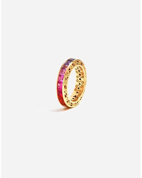 Dolce & Gabbana - Metallic Multicolor Sapphire Wedding Ring - Lyst Woman Rings, Sapphire Wedding Ring, Sapphire Wedding Rings, Gems Bracelet, Purple Jewelry, Sapphire Wedding, Rings Gold, Sapphire Bracelet, Colored Gems