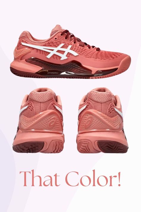 How goo is this Light Garnet/White Color on the Asics Gel Resolution 9 women's tennis shoes? Tennis Gear, Shoes Tennis, Asics Women Gel, Tennis Racquets, Womens Tennis Shoes, Racquets, Racquet Sports, Tennis Racquet, Asics Women