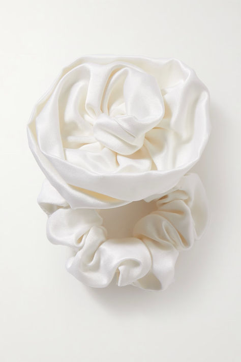 Jennifer Behr  Alma Ruched Satin Hair Tie - Cream Designer Hair Accessories, Jennifer Behr, Straw Hats, Beauty Sets, Summer Accessories, Hair Tie, Clothes Collection, Fashion Styles, Perfect Summer