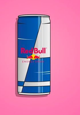 Redbull Can Drawing, Redbull Drawing, Redbull Can Room Decor, Red Bull Illustration, Redbull Stickers, Red Bull Energy Drink, Red Bull, Dia De Muertos, Hello Kitty