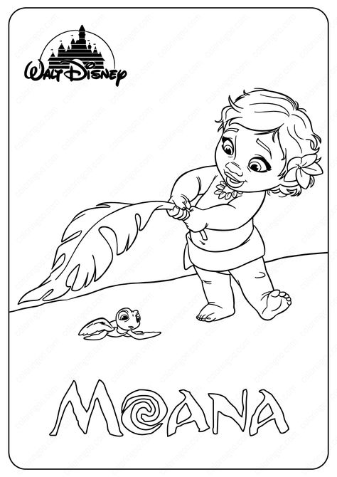 Moana Sketches, Moana Drawing, Disney Coloring Pages Printables, Moana Coloring, Chibi Coloring Pages, Moana Coloring Pages, Baby Moana, Coloring Painting, Baby Coloring Pages