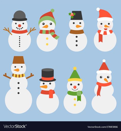 Dit Christmas, Kersfees Idees, Character Flat Design, Winter Vector, Snowman Clipart, Snowman Christmas Cards, Kids Work, Baby Animal Drawings, Christmas Photo Props