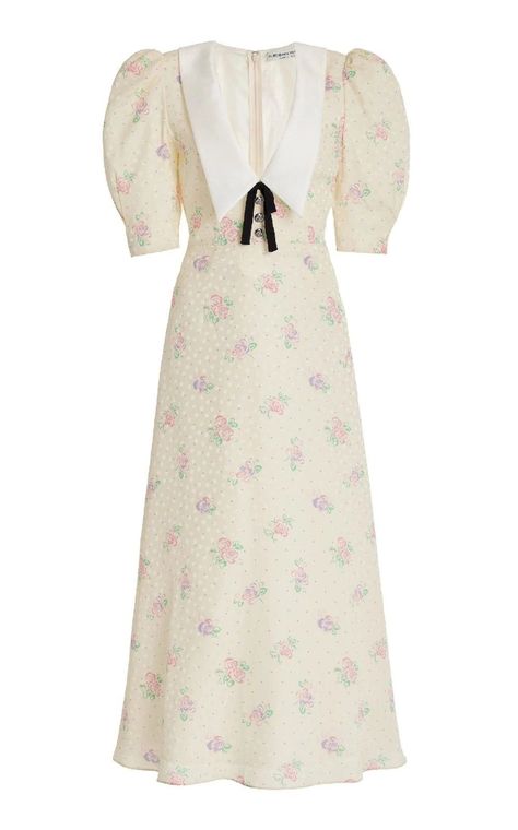 Celana Jogger Wanita, Embellished Buttons, Midi Dress Floral, Cream Silk, Alessandra Rich, Silk Midi Dress, Jacquard Dress, Looks Chic, White Maxi Dresses