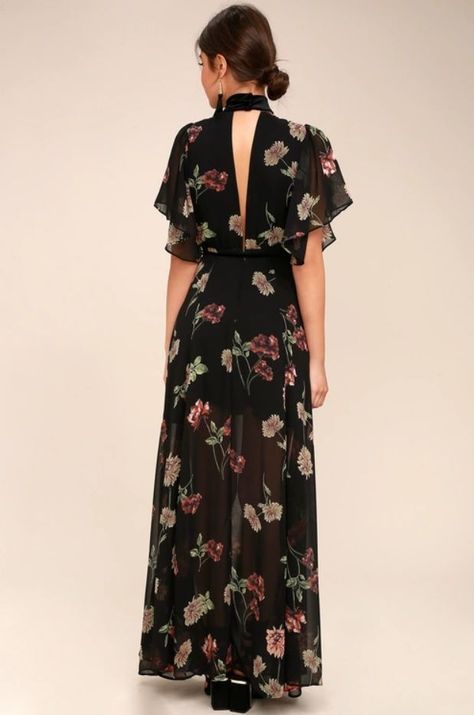 Floral chiffon maxi dress