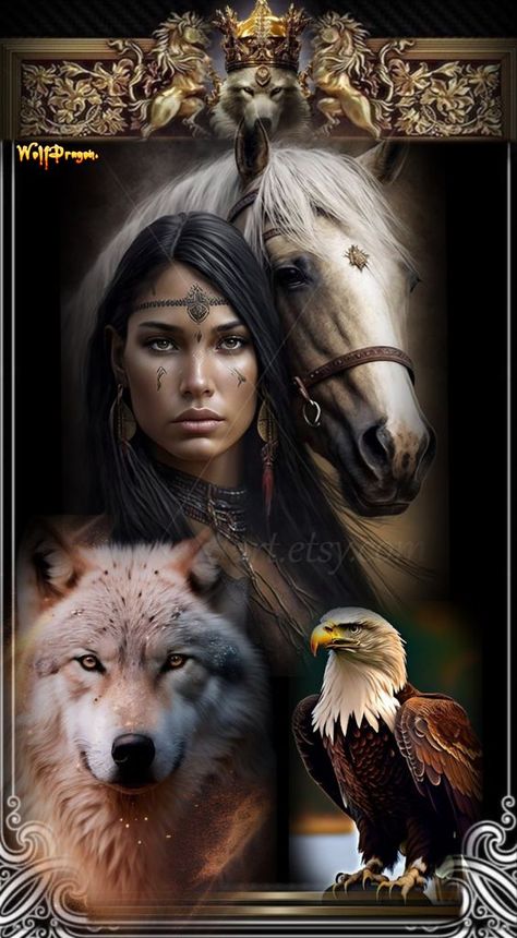 Native Background, Native American Wolf Art, Native American Wallpaper, American Indian Artwork, Native American Drawing, American Indian Girl, Magic Runes, Native American Horses, Native American Woman