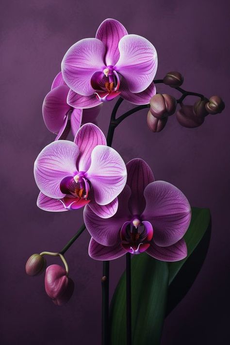 Wallpapers Flowers, Orchid Photography, Orchid Tattoo, Velvet Painting, Clay Wall Art, Orchid Purple, Floral Drawing, Orchid Care, Purple Orchids