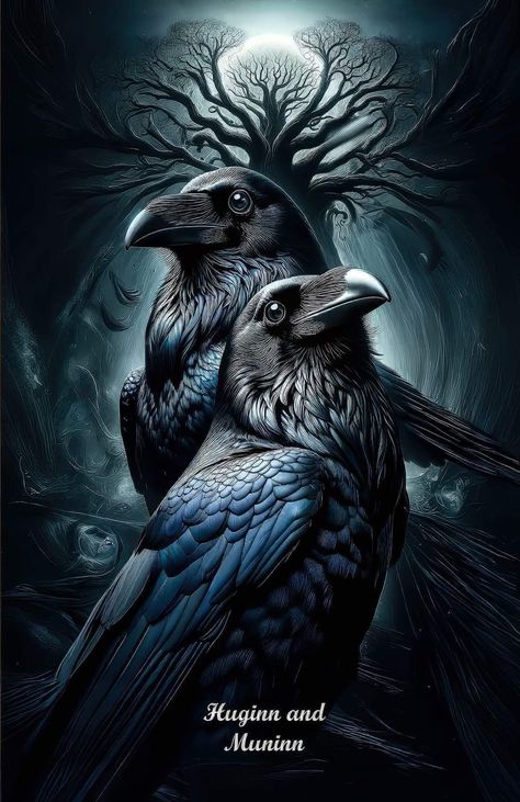 Steampunk Pictures, Odin's Ravens Tattoo, Angel Tattoo Arm, Realistic Tattoo Ideas, Black Crow Tattoos, Crow Images, Viking Wallpaper, Crow Tattoo Design, Valkyrie Tattoo