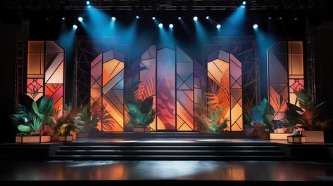 Stage Backdrop Design, Interior Concept Art, Stage Background, Romantic Backdrop, Wedding Stage Design, Stage Set Design, Church Stage Design, Event Stage, Church Stage