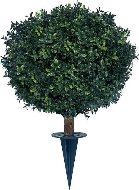 Amazon.com - Artificial Boxwood Ball Bush 27" Tree One BLONYUVC UV Resistance Rated with Spike. Easy to Push in The Ground.Plant Looks Great in a Planter Anywhere. Indoor/Outdoor Decor Boxwood Balls, Artificial Boxwood, Front Garden, Garden Ideas, Looks Great, Indoor Outdoor, Outdoor Decor, Plants