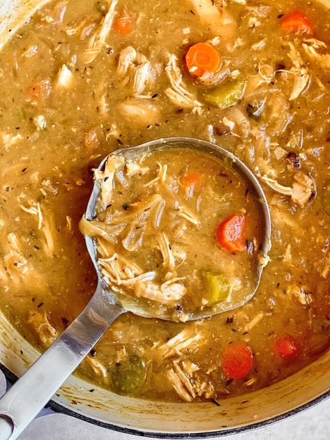 Savory Chicken Noodle Soup, Soups With Onions, New Orleans Soup, Mississippi Chicken Soup, Chicken Basil Soup Recipes, Cheesy Onion Soup, French Onion Chicken Pot Pie Food And Wine, Soup For Appetizer, Fall Soups With Chicken