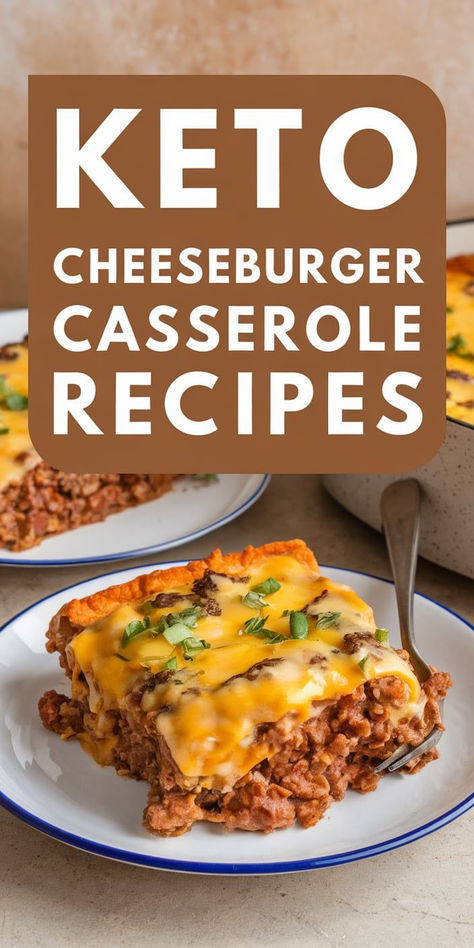 Craving a cheeseburger but watching your carbs? This Keto Cheeseburger Casserole is the answer! With a cheesy, savory flavor, it's a satisfying and healthy twist on your favorite comfort food. Keto Hamburger Meat Recipes Crock Pot, Keto Burger Casserole, Healthy Hamburger Recipes Low Carb, Keto Recipes Hamburger Ground Beef, Hamburger Meat Recipes Keto, Bacon Cheese Burger Casserole, Cheeseburger Casserole Recipes, Cheeseburger Casserole Keto, Keto Hamburger Meat Recipes